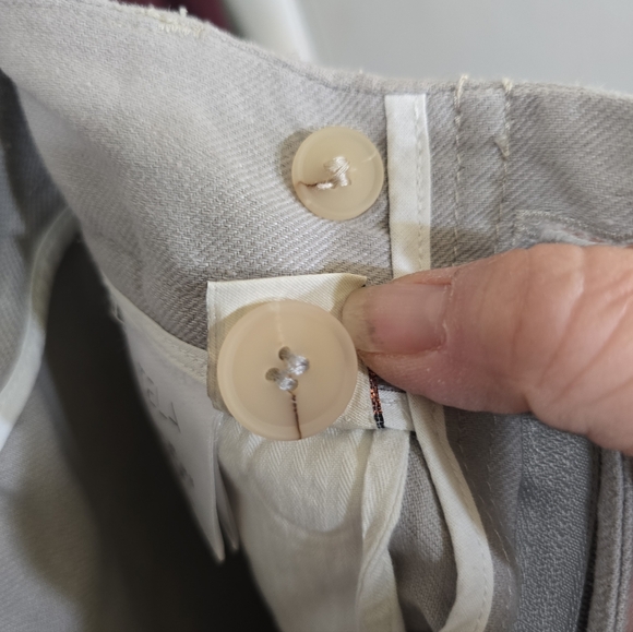 Tela Vanda Trousers In Pearl Grey Loose Wide Leg Cotton Linen Blend Small IT42 - Picture 10 of 13